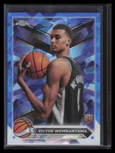 2023-24 Topps Chrome Sapphire 1 Victor Wembanyama Rookie - Foto 1 di 2
