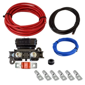 Kabelset 6mm² 6m ECu Batteriekabel 30A Sicherung KFZ HiFi Camper 6V 12V 24V 32V - Afbeelding 1 van 3