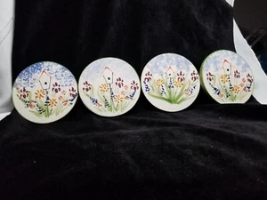 Mesa International  Set of Four Round Hand Painted Bird House Coasters - Picture 1 of 8