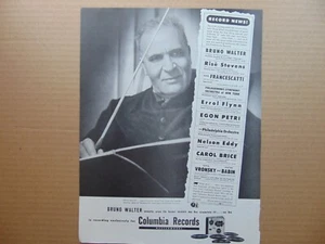 1947 COLUMBIA RECORDS Dirigent Bruno Walter Vintage Print Ad - Bild 1 von 1