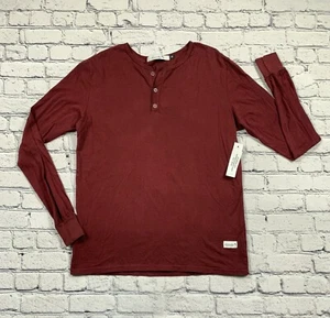 NWT Kinetix Shirt Men’s SM Red Maroon Long Sleeve Henley Casual Luxury MSRP $70 - Picture 1 of 17