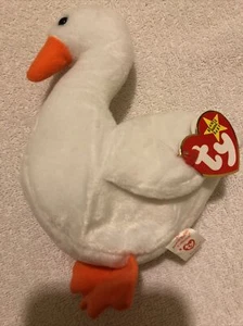 Ty Beanie Baby selten nicht mehr produziert Gracie der Schwan gelagert neu mit Etikett Fehler auf Etikett       - Bild 1 von 8