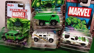 Maisto-Marvel Collection-HULK-4 Car Lot-Humvee Dodge Viper Hummer Quarry  Dump - Picture 1 of 21