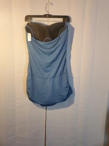 Women's One Piece Strapless Bathing Suit Tummy Control Retro Swimsuit Size 18 - Picture 1 of 9