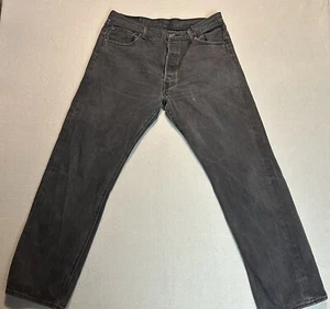 Levi's 501 Jeans Men's 36x32 Black Denim Straight Button - Picture 1 of 12