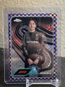 2024 Topps Formula 1 Chrome - #5 George Russell Purple Checkered Flag /199 - Picture 1 of 3