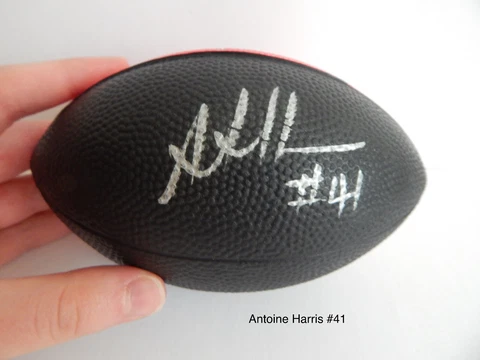 Antoine Harris Signed Atlanta Falcons Mini Foam Football Cover