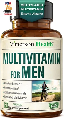 Multivitamínico para Hombres - Cápsulas Multivitamínicas y Multiminerales Metiladas para Hombres con Foto 1 de 4
