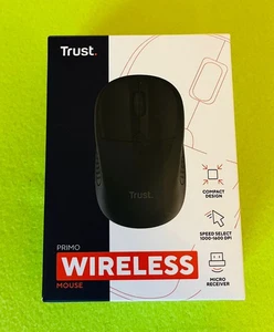 Trust Primo Kabellose Optische Maus USB Funkmaus 1600 DPI Wireless Mouse Schwarz - Bild 1 von 3