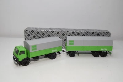 B71 1:50 CONRAD 3011 MERCEDES-BENZ TRUCK CON RIMORCHIO BAYWA NMIB - Immagine 1 di 4