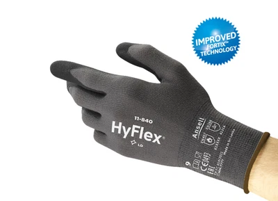 ANSELL Hyflex 11-840 Lightweight Breathable Nitrile FORTIX Gloves Size9 -12Pairs