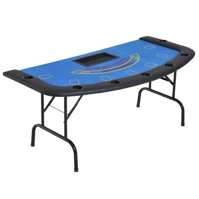 72-Inch Foldable 7-Player Poker/Table Game with Cup Holders & Accessories - Image 1 of 4