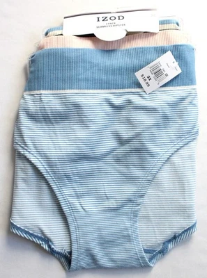 IZOD Womens Size 3X Seamless Hipster Underwear 3-Pack Striped/Solid Multicolor - Image 1 of 4