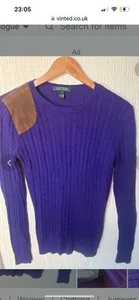 Ralph Lauren purple long sleeve knit top size M - Picture 1 of 1
