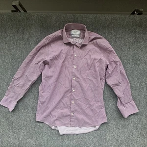 Camisa de vestir Charles Tyrwhitt Jermyn Street para hombre 16,5/33 calce ajustado blanco borgoña - Imagen 1 de 8