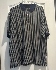 J Riggings Men’s XL Vertical Stripe Polo Shirt Tony Soprano - Picture 1 of 7