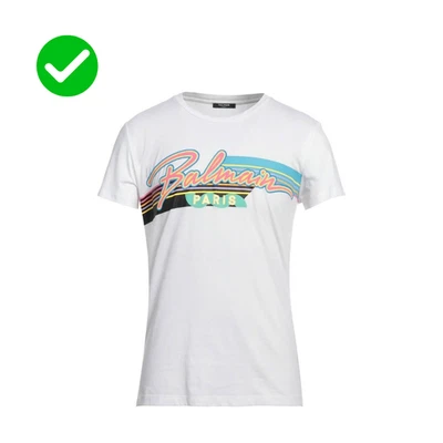T-Shirt Balmain Paris Taglia M Uomo Donna Maglietta Bianca Estiva - Imagen 1 de 4