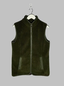 Barbour Milburn Borg Fleece Gilet Olive UK 12 Women’s Full Zip Lined Vest - Picture 1 of 10
