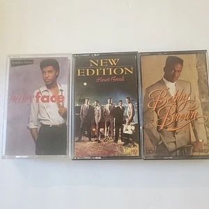80S VINTAGE R&B CASSETTE LOT, NEW EDITION, BABYFACE,  BOBBY BROWN. 3LOT M/NM - Picture 1 of 9