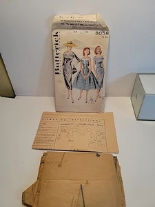 Butterick 8058 Dress Pattern Scoop Neck Yoked Vintage  1950s 50¢ Size 14 Bust 34 - Picture 1 of 6