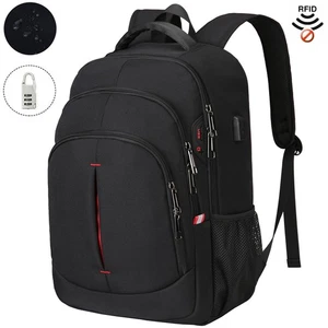15,6" Laptop Rucksack Wasserdicht USB Herren Damen Business Arbeit Schulrucksack - Afbeelding 1 van 12