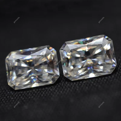 7.02 Carat Moissanite Gemstone 10x8 MM VVS1 D Color Pair Radiant Cut CERTIFIED - Image 1 of 4