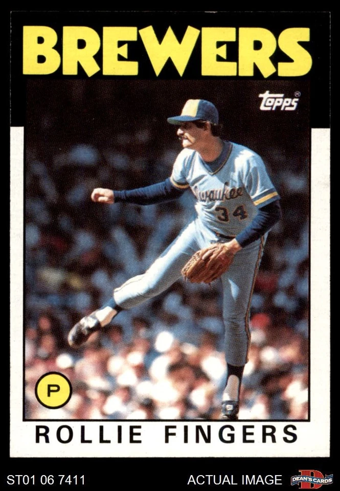 1986 Topps #185 Rollie Fingers Brewers HOF 8 - NM/MT - Image 1 of 1