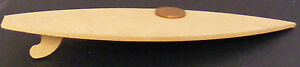 Natural Finish 2 Piece MDF Wooden Surf Board Tumdee 1:12 Scale Dolls House Beach