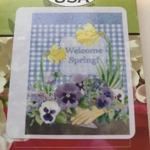 Toland Pansies a quadretti 28x40 bandiera casa fiori giardinaggio primavera nuovo con scatola - Foto 1 di 6