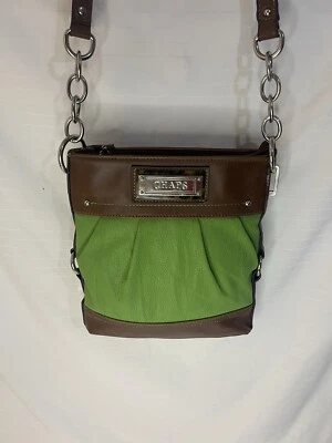 Bolso Bandolera Mensajero CHAPS Ralph Lauren Verde/Marrón Guijarro Foto 1 de 4