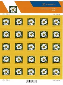 Briefmarkenblatt von ESTONIA 2007 - Oxeye Daisy / 370-17.01.07 - Bild 1 von 2
