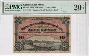 10 Rupien 1905 Ro. 900 Deutsch Ostafrika PMG Grading 20 - Bild 1 von 2