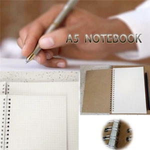 A5 Hardcover Kraft Spiral Notebook - 100 Pages,Premium Leather Cover - Picture 1 of 13