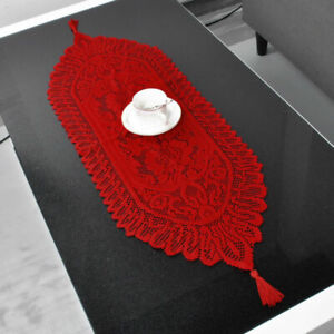 Red Vintage Lace Table Runner Doily Wedding Party Christmas Home Decor 33x90cm