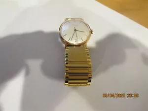 VINTAGE VERY REAR COLLECTIBLE DOXA 14 K GOLD MEN ANTI MAGNETIC WATCH FROM 1950Y - Picture 1 of 8