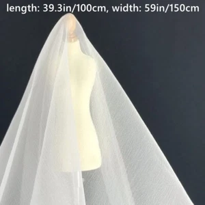 Handmade Mesh Organza Fabric Cloth DIY Sheer Transparent Wedding Dress Skirt Sew - Picture 1 of 10