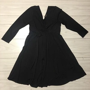 Torrid Skater Dress V Neck Black NWT Sz 0 (L) - Picture 1 of 9