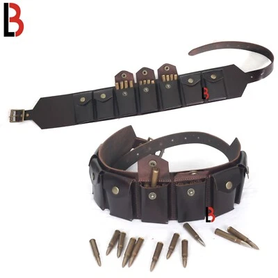 Real Leather Rifle Cartridge Bandolier Belt - Ammo Holder For Guns - Pouch Belt - Image 1 of 4