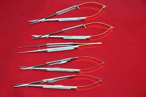 NEW 5 GERMAN Castroviejo Micro Scissor Needle Holder STR+ CVD Forceps Dental EYE - Picture 1 of 6