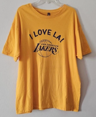 Vintage Los Angeles Lakers 22 Years of History I Love LA  Mens T-Shirt XL Yellow - Image 1 of 4