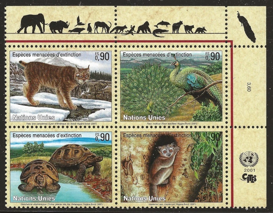 UN Scott #Geneva 367-70, Inscription Block 2001 Complete FVF MNH - Image 1 of 1