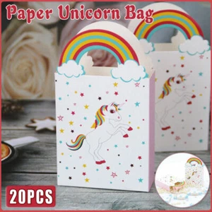 20PCS Paper Unicorn Bag Treat Gift Loot Bag Candy Box Kids Birthday Party Favour - Picture 1 of 12