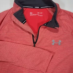 Pullover Under Armour Run HeatGear para hombre pequeño ajustado rojo 1/4 cremallera manga larga - Imagen 1 de 10