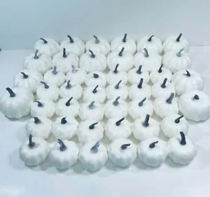 Artificial Pumpkins, 46 lot White Fake Pumpkins Fall Harvest Pumpkins Faux - Picture 1 of 4