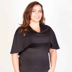 ELEGANTE - VESTIDO BODYCON CAPA TALLA GRANDE CUELLO EN V NUEVO CON ETIQUETAS - Imagen 1 de 4