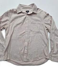Club Monaco Men's Long Sleeve Shirt - Size Large/Slim Fit - Beige - 100% Cotton - Picture 1 of 4