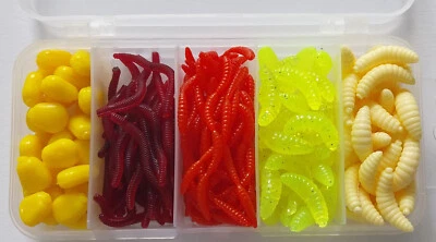 160er Set ANGEL SOFT KÖDER BOX Bienen Maden Mais Rot Wurm Würmer Mückenlarven - Bild 1 von 2