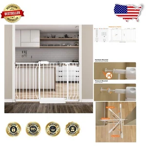 Extra Wide Baby Gate 48-53 Inch - Pressure Mounted Walk Through Safety Gate - Picture 1 of 8