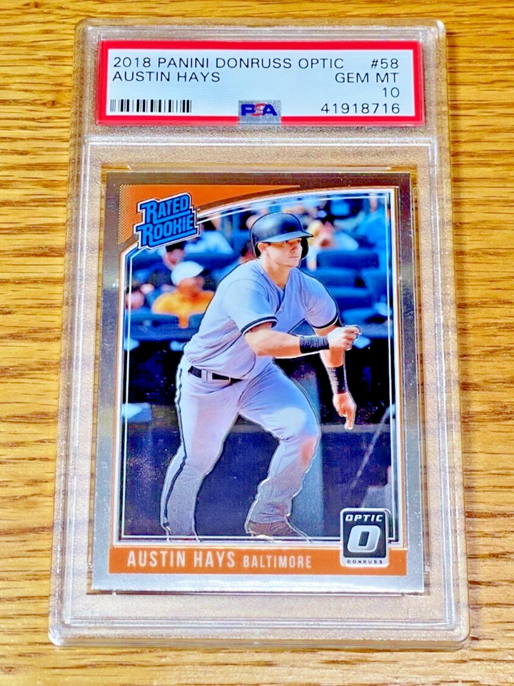 AUSTIN HAYS 2018 Panini Donruss Optic #58 Gem Mint PSA 10 Rookie RC - Image 1 of 2