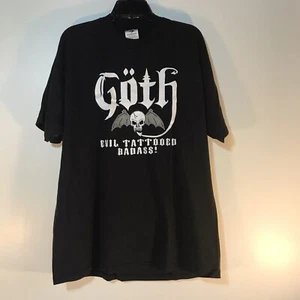 Vintage Años 90 Negro Gótico Estampado Gráfico T Para Hombre Talla XL Usado en Excelente Condición - Imagen 1 de 3